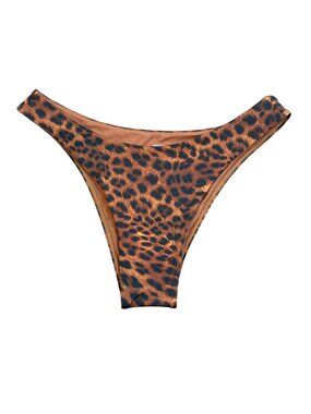 Monday Swimwear Byron Leopard Bikini Bottom Brown Medium NWOT